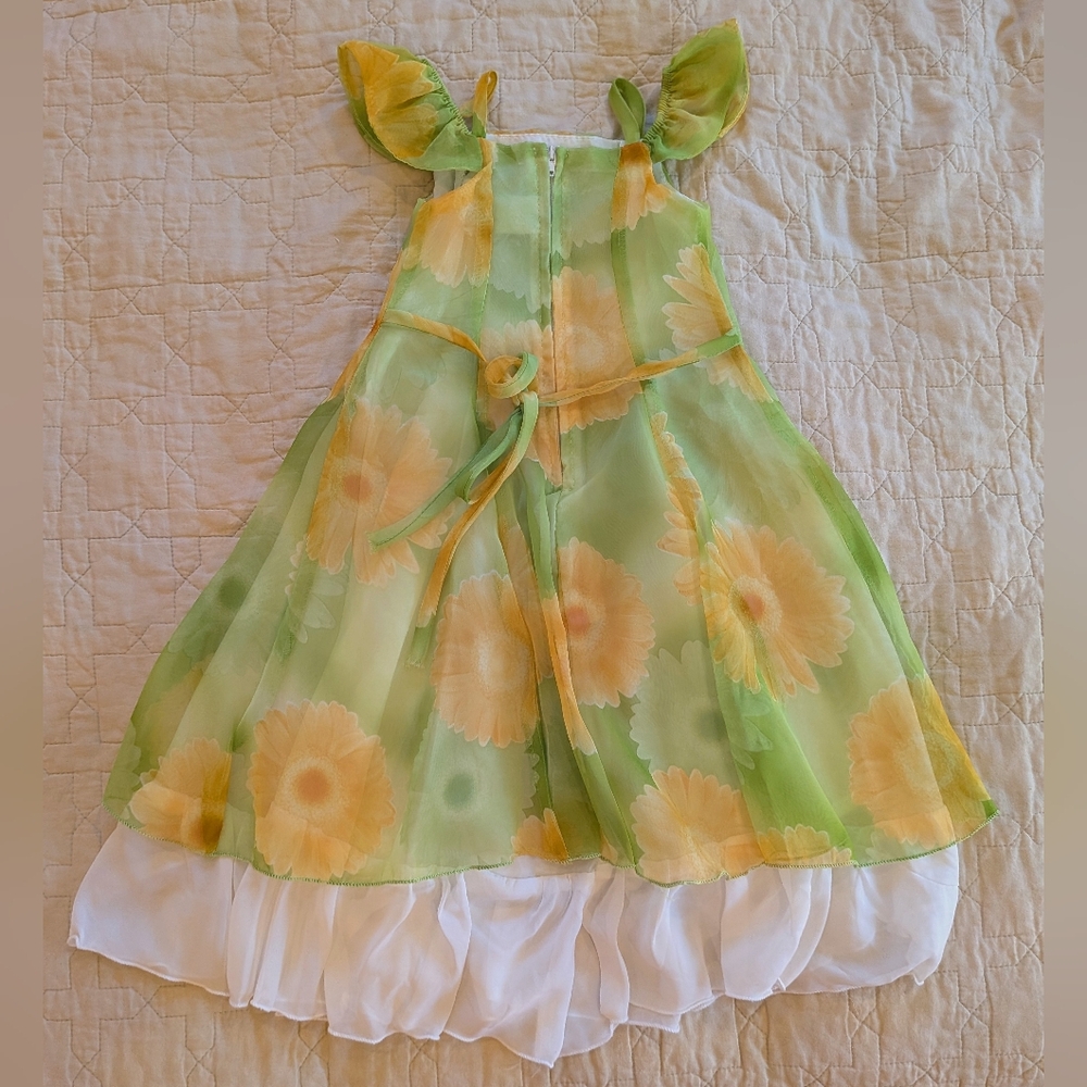 Vintage Y2K Toddler Maxi Midi Spring Summer Easter Fairycore Groovy Daisy Dress - Picture 2 of 5